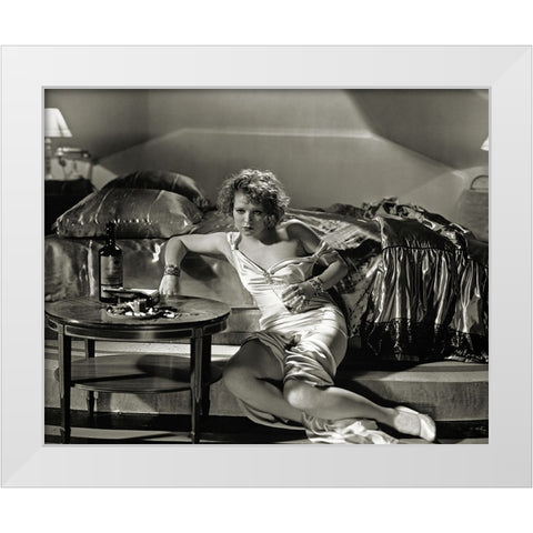 Clara Bow, Call her Savage, 1932 White Modern Wood Framed Art Print by Vintage Hollywood Archive