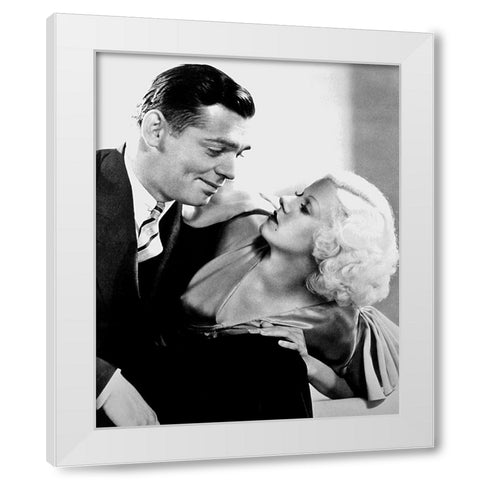 Clark Gable, Jean Harlow, Hold Your Man, 1933 White Modern Wood Framed Art Print by Vintage Hollywood Archive