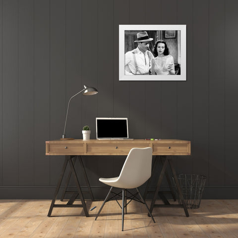 Clark Gable, Hedy Lamarr, Comrade X, 1940 White Modern Wood Framed Art Print by Vintage Hollywood Archive