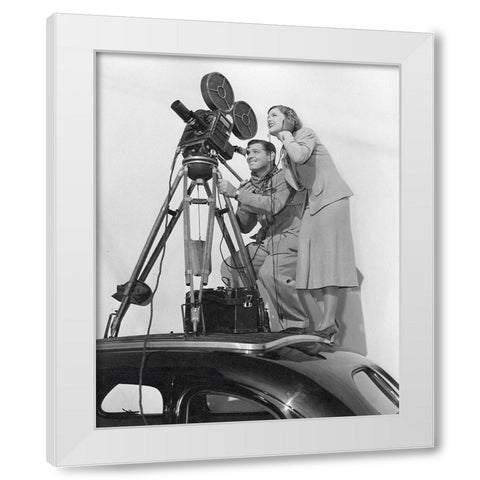 Clark Gable, Myrna Loy, Too Hot to Handle, 1938 White Modern Wood Framed Art Print by Vintage Hollywood Archive