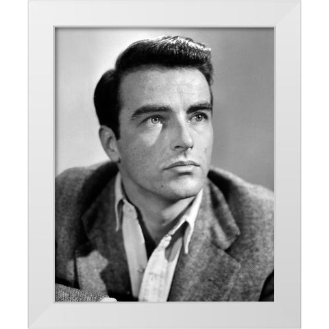 Montgomerey Clift White Modern Wood Framed Art Print by Vintage Hollywood Archive