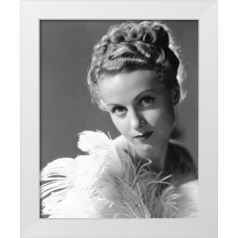 Danielle Darrieux, The Rage of Paris White Modern Wood Framed Art Print by Vintage Hollywood Archive