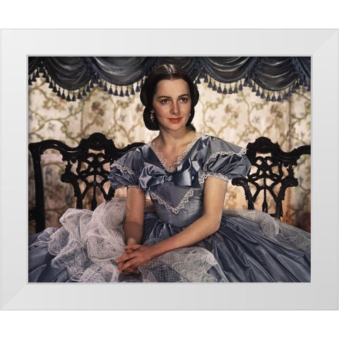 Olivia De Havilland as Melanie, Gone with the Wind, 1939 White Modern Wood Framed Art Print by Vintage Hollywood Archive