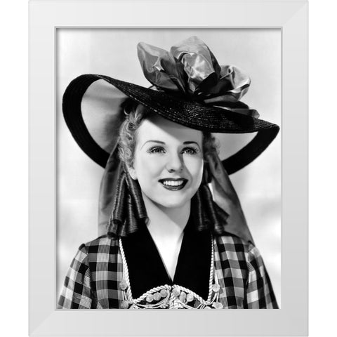 Deanna Durbin White Modern Wood Framed Art Print by Vintage Hollywood Archive