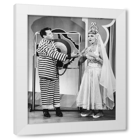 Desi Arnaz, Eve Arden, Our Miss Brooks, 1955 White Modern Wood Framed Art Print by Vintage Hollywood Archive