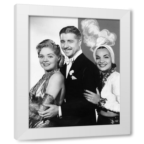 Don Ameche, Alice Faye, Carmen Miranda, That Night in Rio, 1941 White Modern Wood Framed Art Print by Vintage Hollywood Archive