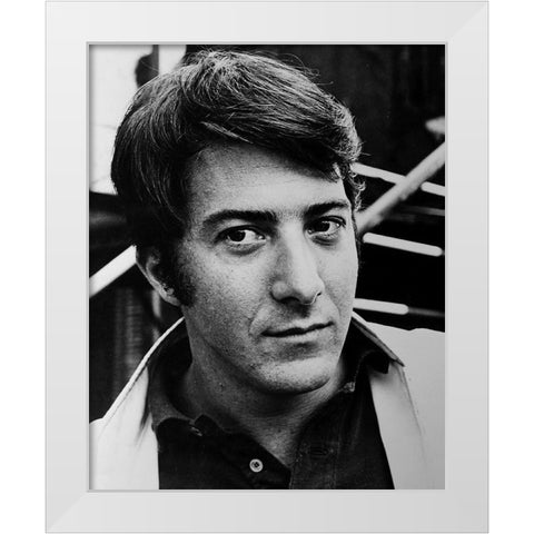 Dustin Hoffman, 1968 White Modern Wood Framed Art Print by Vintage Hollywood Archive