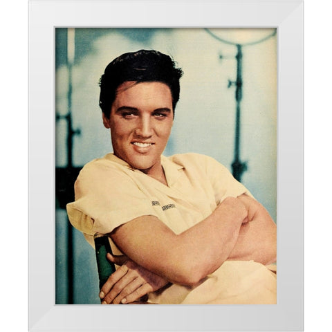 Elvis Presley, Modern Screen, 1958 White Modern Wood Framed Art Print by Vintage Hollywood Archive
