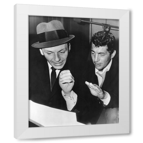 Frank Sinatra, Dean Martin, 1963 White Modern Wood Framed Art Print by Vintage Hollywood Archive
