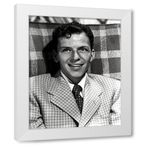 Frank Sinatra, 1946 White Modern Wood Framed Art Print by Vintage Hollywood Archive