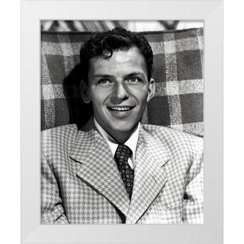 Frank Sinatra, 1946 White Modern Wood Framed Art Print by Vintage Hollywood Archive