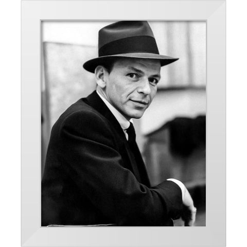 Frank Sinatra, 1957 III White Modern Wood Framed Art Print by Vintage Hollywood Archive
