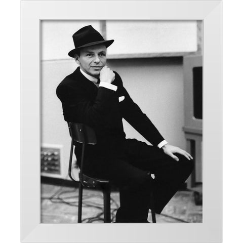 Frank Sinatra, 1957 IV White Modern Wood Framed Art Print by Vintage Hollywood Archive