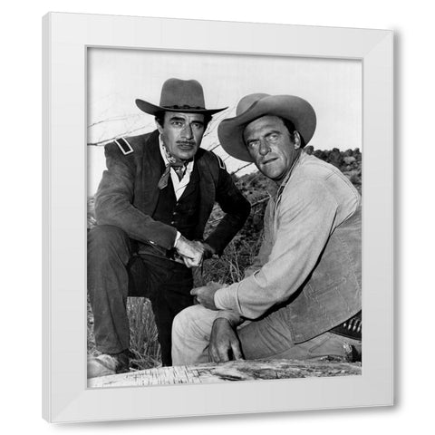 Gilbert Roland, James Arness, 1963 White Modern Wood Framed Art Print by Vintage Hollywood Archive