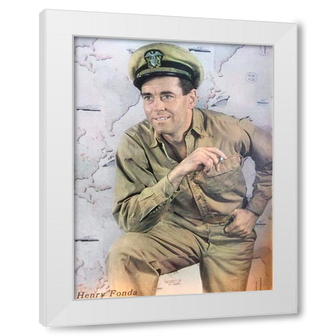 Henry Fonda as Mr. Roberts, 1948 White Modern Wood Framed Art Print by Vintage Hollywood Archive