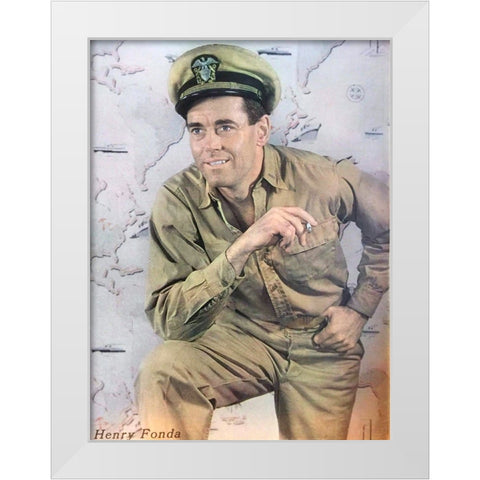 Henry Fonda as Mr. Roberts, 1948 White Modern Wood Framed Art Print by Vintage Hollywood Archive