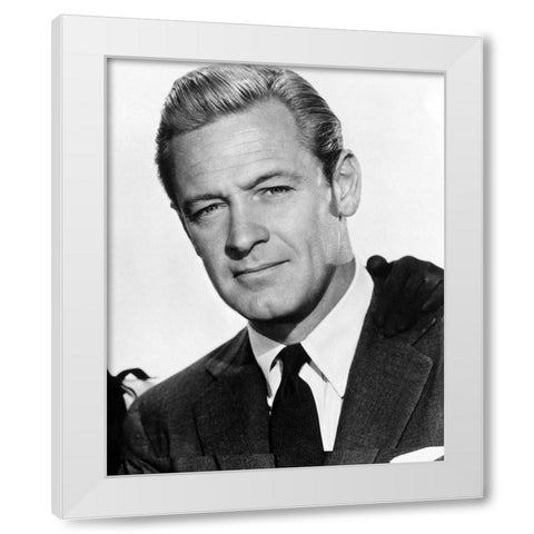 William Holden White Modern Wood Framed Art Print by Vintage Hollywood Archive