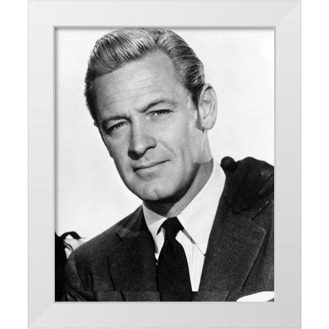 William Holden White Modern Wood Framed Art Print by Vintage Hollywood Archive
