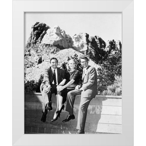 James Mason, Eva Marie Saint, Cary Grant, 1959 White Modern Wood Framed Art Print by Vintage Hollywood Archive