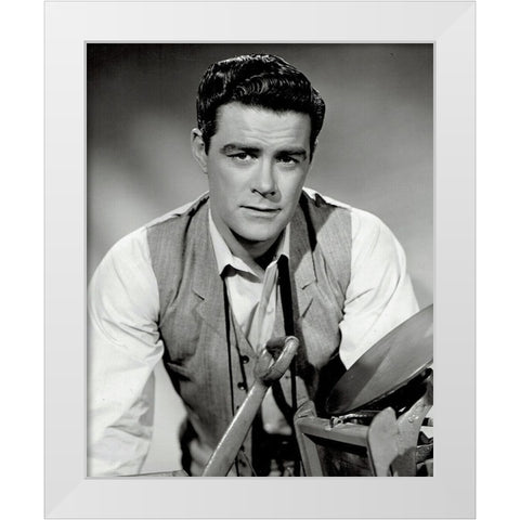 Jeff Richards, 1959 White Modern Wood Framed Art Print by Vintage Hollywood Archive