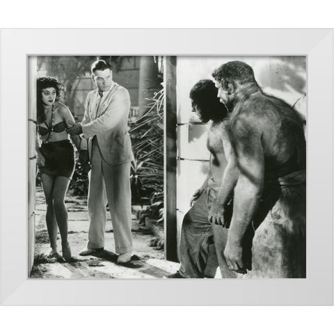Kathleen Burke, Richard Arlen, Island of Lost Souls, 1932 White Modern Wood Framed Art Print by Vintage Hollywood Archive