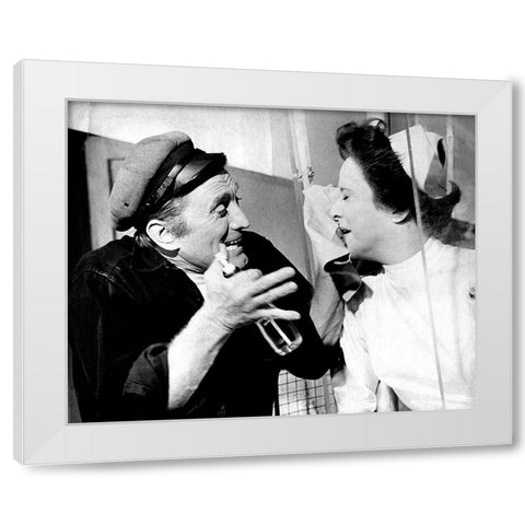 Kirk Douglas, 1963 White Modern Wood Framed Art Print by Vintage Hollywood Archive