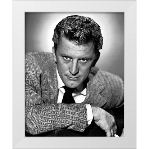 Kirk Douglas White Modern Wood Framed Art Print by Vintage Hollywood Archive
