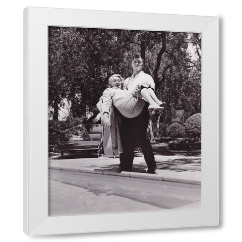 Lana Turner, Kirk Douglas,Â The Bad and the Beautiful, 1952 White Modern Wood Framed Art Print by Vintage Hollywood Archive