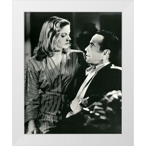 Lauren Bacall, Humphrey Bogart, To Have and Have Not, 1945 White Modern Wood Framed Art Print by Vintage Hollywood Archive