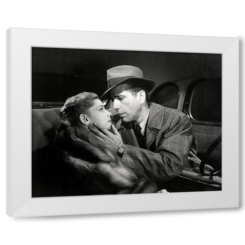 Lauren Bacall, Humphrey Bogart, 1946 White Modern Wood Framed Art Print by Vintage Hollywood Archive