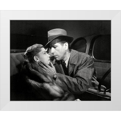 Lauren Bacall, Humphrey Bogart, 1946 White Modern Wood Framed Art Print by Vintage Hollywood Archive