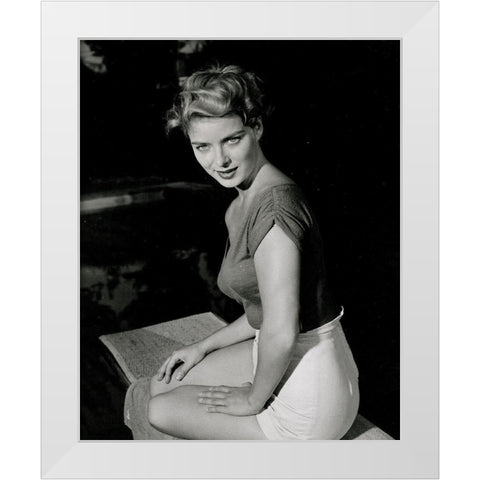 Beverly Michaels White Modern Wood Framed Art Print by Vintage Hollywood Archive