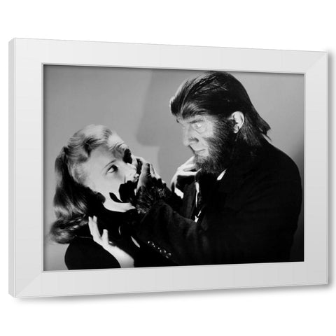 Louise Currie, Bela Lugosi, The Ape Man, 1943 White Modern Wood Framed Art Print by Vintage Hollywood Archive