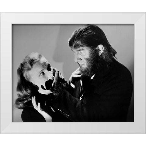 Louise Currie, Bela Lugosi, The Ape Man, 1943 White Modern Wood Framed Art Print by Vintage Hollywood Archive
