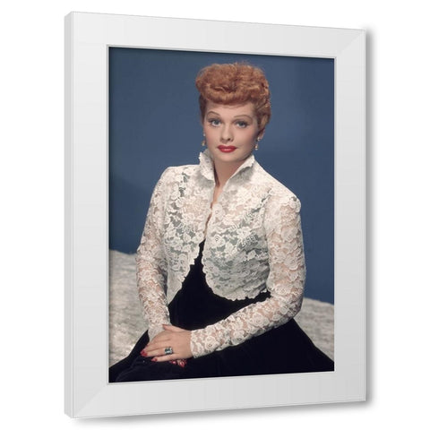 Lucille Ball White Modern Wood Framed Art Print by Vintage Hollywood Archive