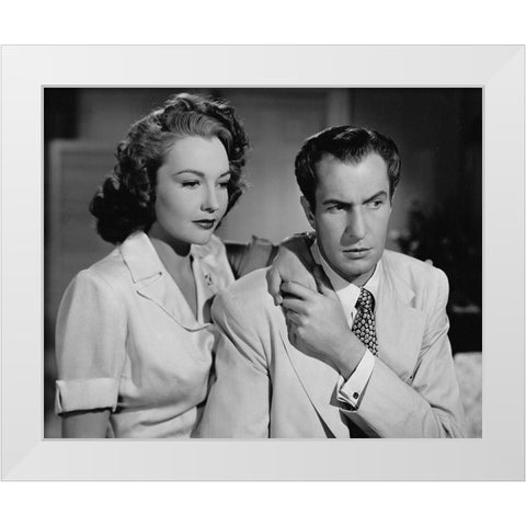 Lynn Bari, Vincent Price, Shock White Modern Wood Framed Art Print by Vintage Hollywood Archive