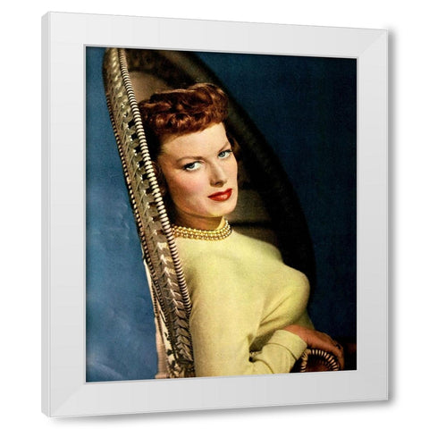 Maureen OHara White Modern Wood Framed Art Print by Vintage Hollywood Archive