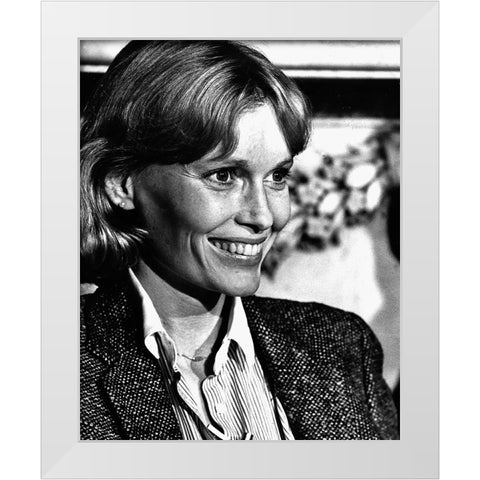 Mia Farrow White Modern Wood Framed Art Print by Vintage Hollywood Archive
