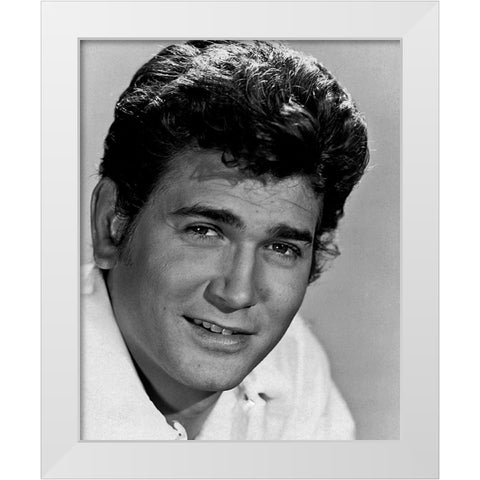 Michael Landon White Modern Wood Framed Art Print by Vintage Hollywood Archive