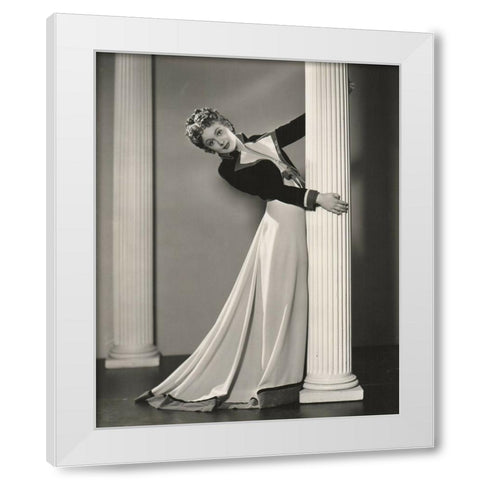 Olivia de Havilland, 1935 White Modern Wood Framed Art Print by Vintage Hollywood Archive