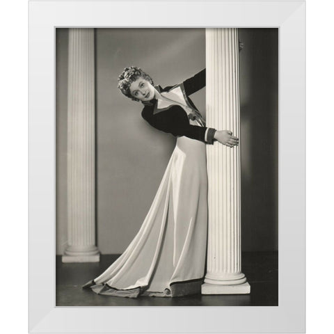 Olivia de Havilland, 1935 White Modern Wood Framed Art Print by Vintage Hollywood Archive