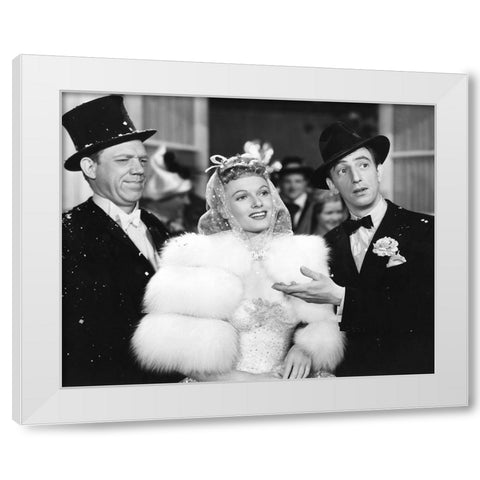 Paul Hartman, Anna Neagle, Ray Bolger, Mardi Gras, 1941 White Modern Wood Framed Art Print by Vintage Hollywood Archive