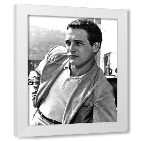 Paul Newman White Modern Wood Framed Art Print by Vintage Hollywood Archive