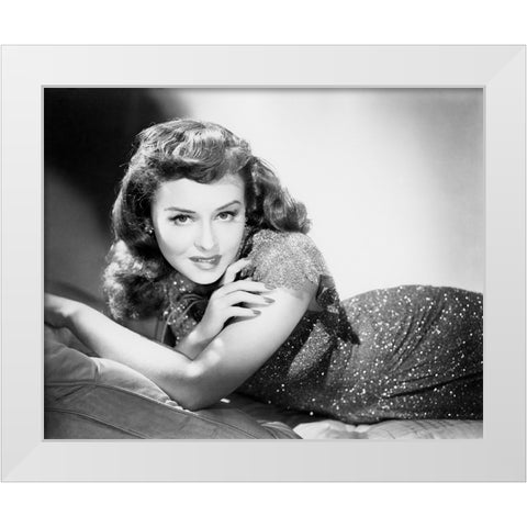 Paulette Goddard White Modern Wood Framed Art Print by Vintage Hollywood Archive