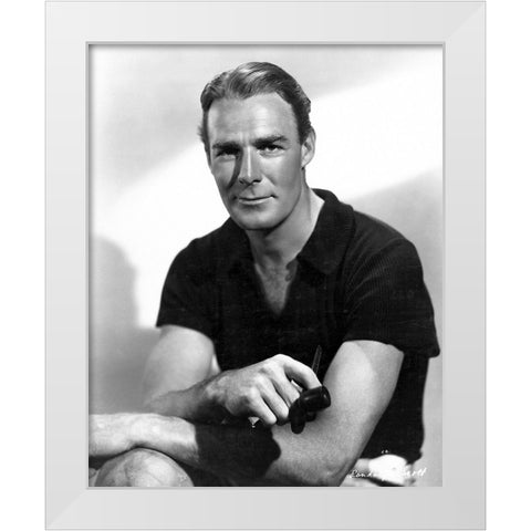 Randolph Scott White Modern Wood Framed Art Print by Vintage Hollywood Archive