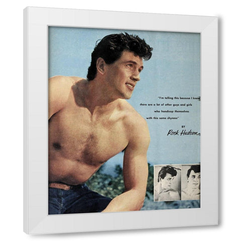 Rock Hudson, 1953 White Modern Wood Framed Art Print by Vintage Hollywood Archive