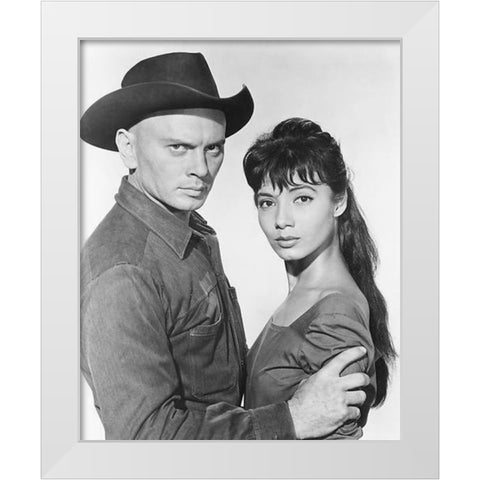 Rosenda Monteros, Yul Brynner, The Magnificent Seven, 1960 White Modern Wood Framed Art Print by Vintage Hollywood Archive