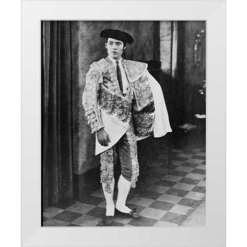 Rudolph Valentino, Juan Gallardo White Modern Wood Framed Art Print by Vintage Hollywood Archive