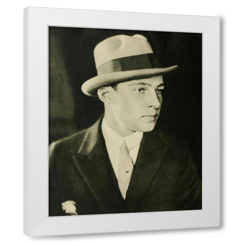 Rudolph Valentino, 1924 White Modern Wood Framed Art Print by Vintage Hollywood Archive