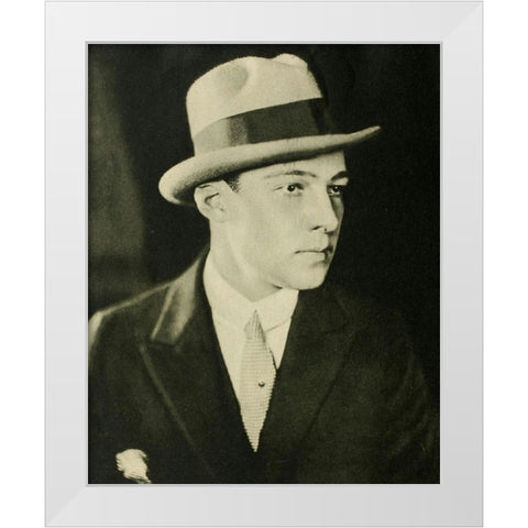 Rudolph Valentino, 1924 White Modern Wood Framed Art Print by Vintage Hollywood Archive